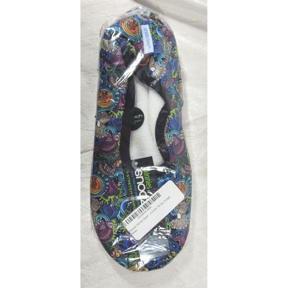 Snoozies Women's Skinnies Lightweight Slippers - Under The Sea - Size XL (11/12)